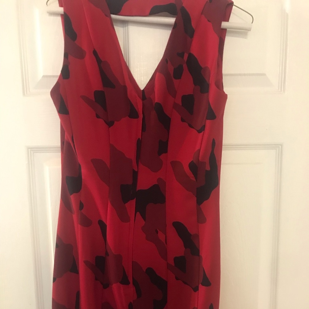 H&M Red Camouflage V-Neck Dress